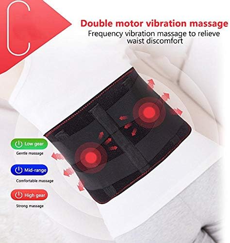 3 Sizes Electric Heat Therapy Far Infrared Vibration Hot Compress Waist Pain Relieve Belt Brace Support