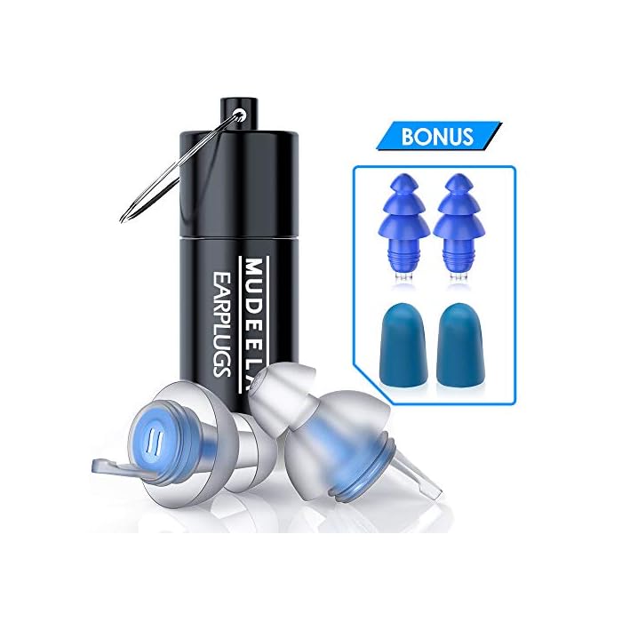 MUDEELA Ear Plugs, High Fidelity Concerts Earplugs 3 Pair Noise Reduction Festival Earplugs, 23db Protection, Musicians…