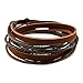 Vicheer Leather Bracelet for Men & Women, Leather Cuff Bracelet with 3 Adjustable Range, Multilayer Genuine Leather Rope Wristband