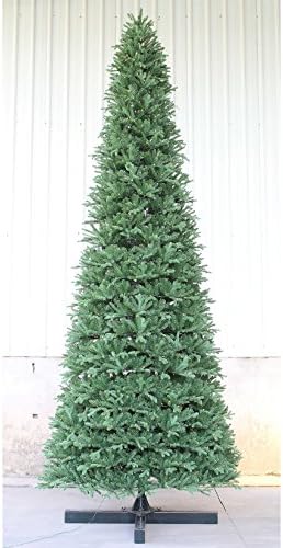 KING OF CHRISTMAS 15 Foot Pre-Lit Scarlet Fir Slim Quick-Shape Artificial Christmas Tree With 2050 Warm White LED Lights