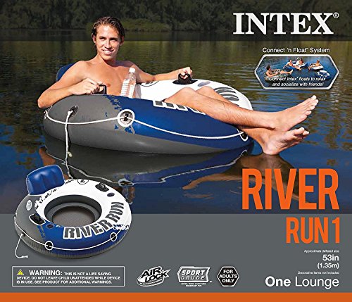 Intex River Run I Sport Lounge, Inflatable Water Float, 53" Diameter