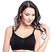 Anmengte Womens Seamless Push Up Nursing Bra Comfort Sleep Maternity Bralette (M, 03Black)