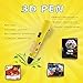3D Pen for Kids,Newest 3D Printing Pen Compatible ABS PLA Filament, KT-Prase Portable 3D Printer Drawing Pen LCD Screen Supports Mobile Power (Yellow)