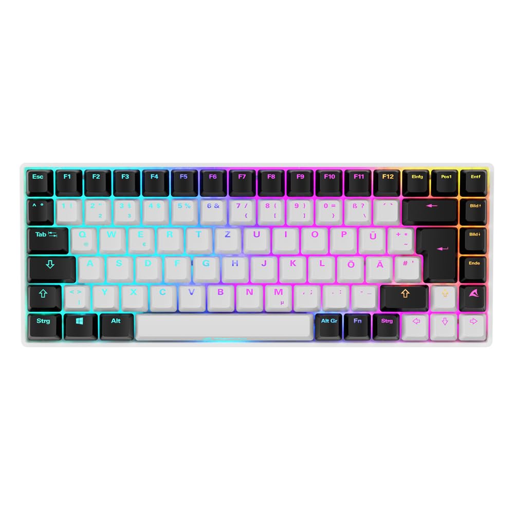Sharkoon Skiller SGK50 S3 Weiß, RGB Gaming Keyboard, Gateron Brown, 75% Layout