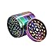 DCOU New Design Premium rainbow Herb Grinder 2.2 Inches 4 Piece with Pollen Catcher Durable Zinc Alloy Spice Grinder