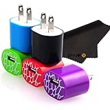 5pcs Zebra USB AC Universal Power Home Wall Travel Charger Adapter for iPhone 6 PLUS 4 4S 5 Samsung HTC Compatible w/ iOS8 ZEBRA EDITION