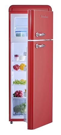 Retro Frigorífico Fuego Rojo Brillo a + + nevera congelador ...