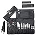 EVERPRIDE Chef Knife Roll Bag Holds 12 Knives – Contains 2 Large Zippered Pockets for Meat Cleavers and Cooking Tools – Durable Knife Case for Chefs and Culinary Students – Includes 2 Knife Guards