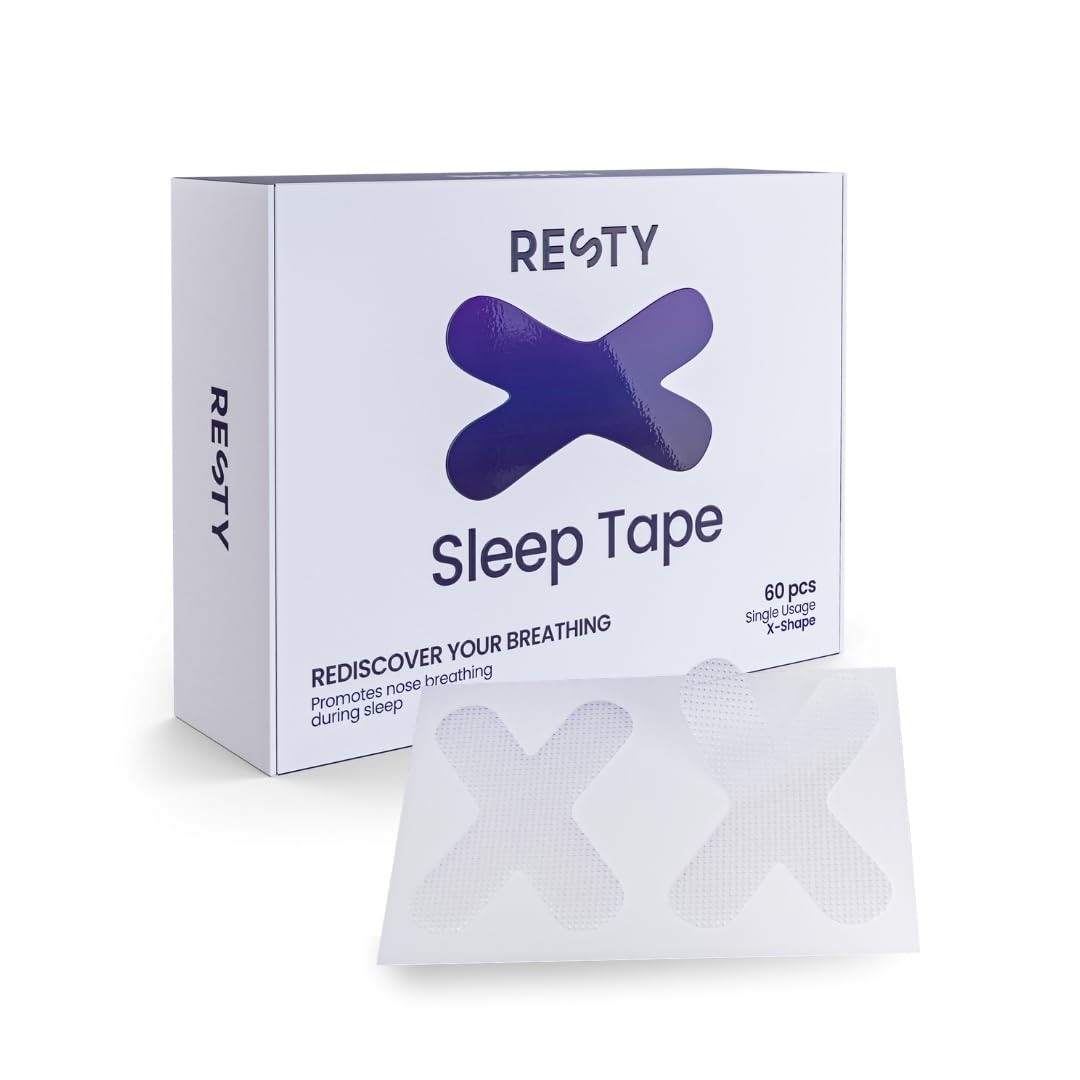 Resty® Sleep Tape Mouth Patch (60 Pieces) Aid Against Snoring and Better Sleep - Mouth Tape for Nasal Breathing and Improved Oxygen Supply to the Blood