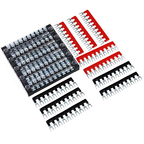 OCR 10 Position Double Row Screw Terminal Strip Blocks 600V 15A 5Pack