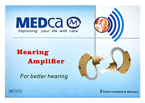 MEDca BTE Behind The Ear Sound Amplifier Super Mini Size Sound Enhancer for Better Hearing (Pair)