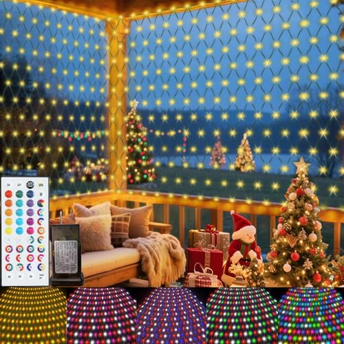 Photo 1 of *********************Missing remote***************
Pooqla Color Changing Christmas Net Lights, 9.8x6.6 ft RGB Net Mesh Lights Outdoor with Remote, Bush Net Light Connectable Plug in for Xmas Tree, Gazebo, Garden, Indoor, Halloween Decorations
