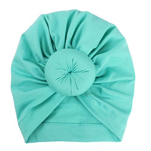 Sunbona Newborn Hat,Toddler Baby Cotton Turban Knotted Hat India Hat Soft Cap for New Mother (Green)