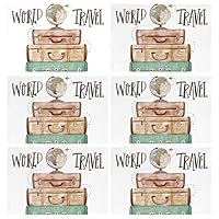 ANINILY World Travel 12" x 18" Polyester placemat Heat-Resistant and Pollution-Resistant Kitchen Dining Set of 6