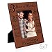 KATE POSH 3rd Anniversary, 3rd Wedding Anniversary, 3 Years Anniversary, Three Years of Marriage, Third Anniversary Engraved Rawhide Leather Picture Frame (5x7 Vertical)