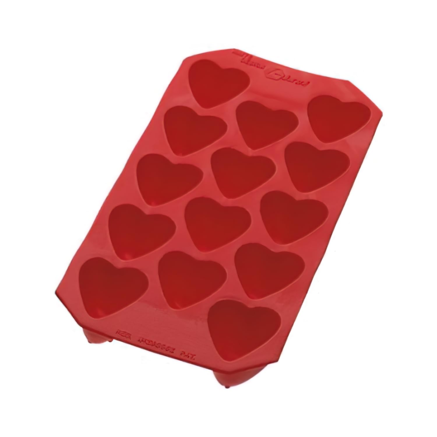 Lékué Hearts Ice Cube Tray with lid, Red, 14-Piece 22x11.3x2.5 cm