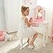Teamson Kids - Fashion Star Prints Gisele Vanity Table & Stool Set - Pink/White/Gold