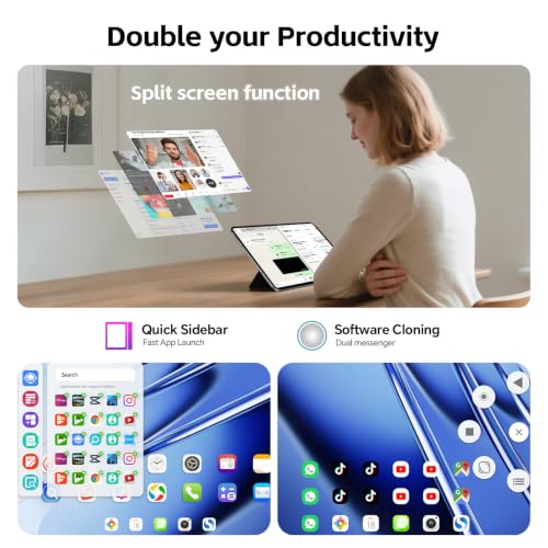 TECLAST T65 13.4" 120Hz Android16 4G Lte, 2.2GHz 26GB+128GB with 8 Accessories | Dual SIM/Widevine L1 1080P/13MP/5G WiFi/TF 4TB/BT5/GPS/OTG/with Keyboard+Case+Pen+Keyboard Stickers