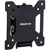 Mount-It! Tilting TV Wall Mount 19-32 in, 1.4 in, Bubble Level, 44 lb | VESA 75x75-100x100mm, 44 lb capacity, tilt +10 to -15 deg, 1.4 in profile, quick release, bubble level, wood/metal, concrete