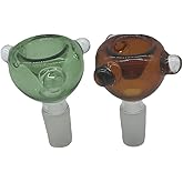 2Pcs 14mm Glass Bowl, Heat-Resistant Borosilicate Glass Funnels Adapter, Multi-Purpose Liquid Transfer Tools for Labs, Kitche