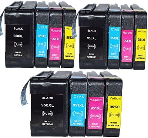 Ouguan Ink Compatible HP 950XL 951XL New Updated Replacement Ink Cartridges,One Set Works with HP OfficeJet Pro 8600 8610 8620 8630 8660 8640 8615 276DW 251DW 271DW printers (3bk 3m 3y 3c 12 PK)