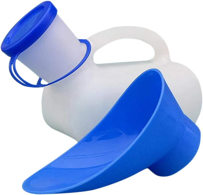 1000ML Universal Portable Urinal Pee Bottle with Female Adapter for Hospital Camping Car Travel, White