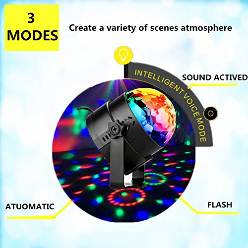 NIUBIER Disco Ball Disco Lights Party Lights Music Activated Lightshow Kids Karaoke Disco Light LED Party Suppliers for Home Room Dance Decorations Birthday DJ Wedding Club Night Lights