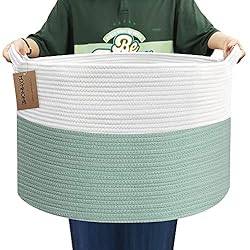 MXMHOME Large Woven Rope Basket With Handles Basket