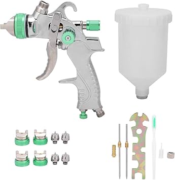 Amazon スプレーガン スプレーハンドツール 空気圧ペイントスプレー 壁スプレー用高噴霧スプレー環境スプレーガン車スプレーホームセンターツール スプレーガン 塗料カップ