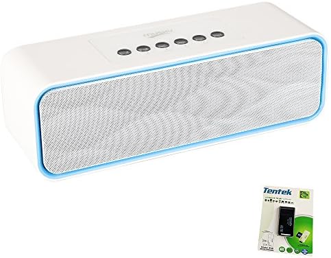 Portable Bluetooth Stereo Speaker, with 2x5W Acoustic Drivers, Dual Subwoofer, FM Radio, Handsfree Speakerphone, Micro SD Card, USB and AUX-In Slots for Smart Phone, MP3, MP4, iPad, Tablet and More(white)