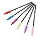 Adofect Disposable Eyelash Mascara Brushes Wands Makeup Applicator Kits, Black Handle, 6 Colors,300 Pieces, Multicolor