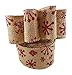 3Cats Designs Christmas Holiday Burlap Ribbon with Wired Edge - Decorate Wreaths, Gift Wrap, Christmas Tree, Bows, DIY Craft Projects - 2 Rolls, Each 2.5 Wide x 10 Yards Long