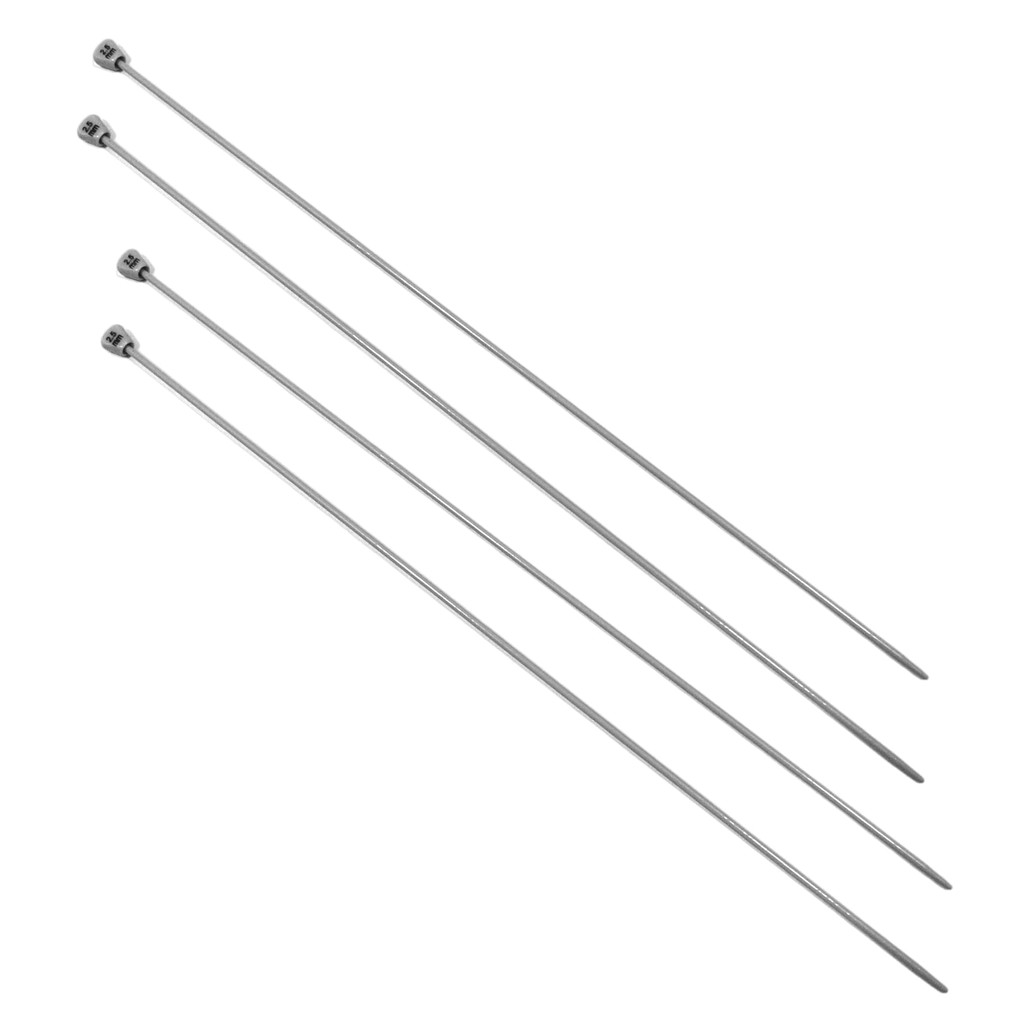 JYC CREATIVE 2 Pairs Knitting Needles 2.5 mm x 35 cm, Long Needles with Ergonomic Firm Grip Handle, Ideal for Knitting Projects, Suitable for Beginners and Experts (2 Pairs, 2.5 mm x 35 cm)