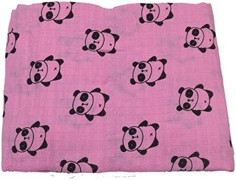Bambino Land Muslin Swaddle Blanket - (Lilac Panda) Made from Organic Cotton
