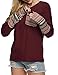 POGTMM Women Long Sleeve/Short Sleeve O-Neck Patchwork Casual Loose T-shirt Blouse Tops