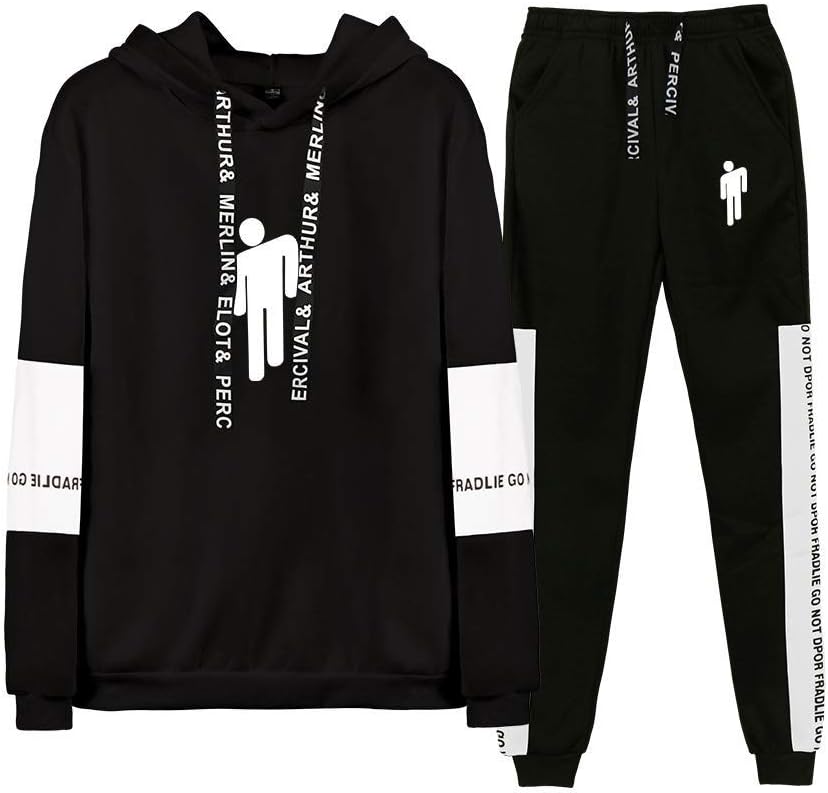 Billie Eilish Hip Hop Hoodies Sweatpants Suit Winter Warm Pullover Music Hip Hop Sweatshirts Pant Set