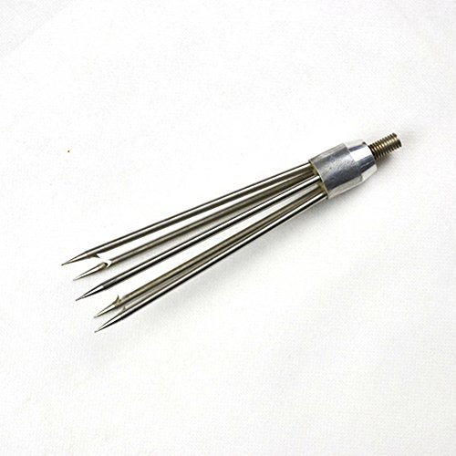 MAYMII M8 5-Prong Fishing Fork Fish Frog Eel Salmon Barbed Stainless Fish Spear Long Nut - Thumbnail 4