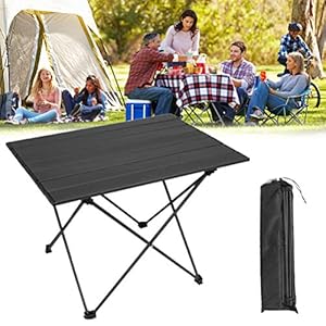 Urisgo Draagbare klaptafel, aluminium campingtafel, ultralicht, met tas, antislip, duurzaam, mini-picknicktafel, voor…