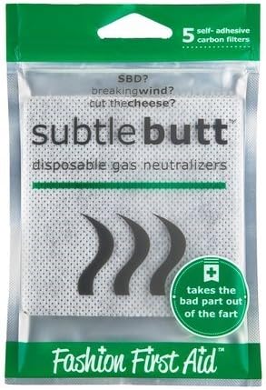 Subtle Butt: disposable gas neutralizers (5 saving graces)