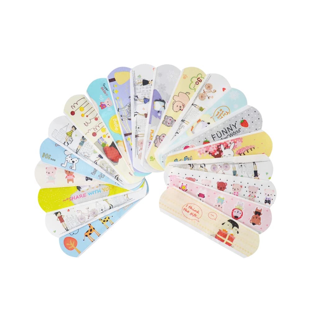 Cute Bandages 100 Count Water Resistant Breathable Bandages Cute Cartoon Adhesive First Aid for Kids Children