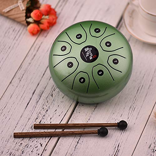 5.5 Inch Mini 8-Tone Steel Tongue Drum C Key Percussion Instrument Hand Pan Drum with Drum Mallets Carry Bag