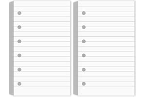 Ireer 6 Hole Mini Lined Paper Refill 200 Sheets Blank Planner Refills Loose Leaf Papers 3 x 5 Inches for Binders Planner Inserts Mini Ruled Filler Books Memo Papers Notebooks(White)