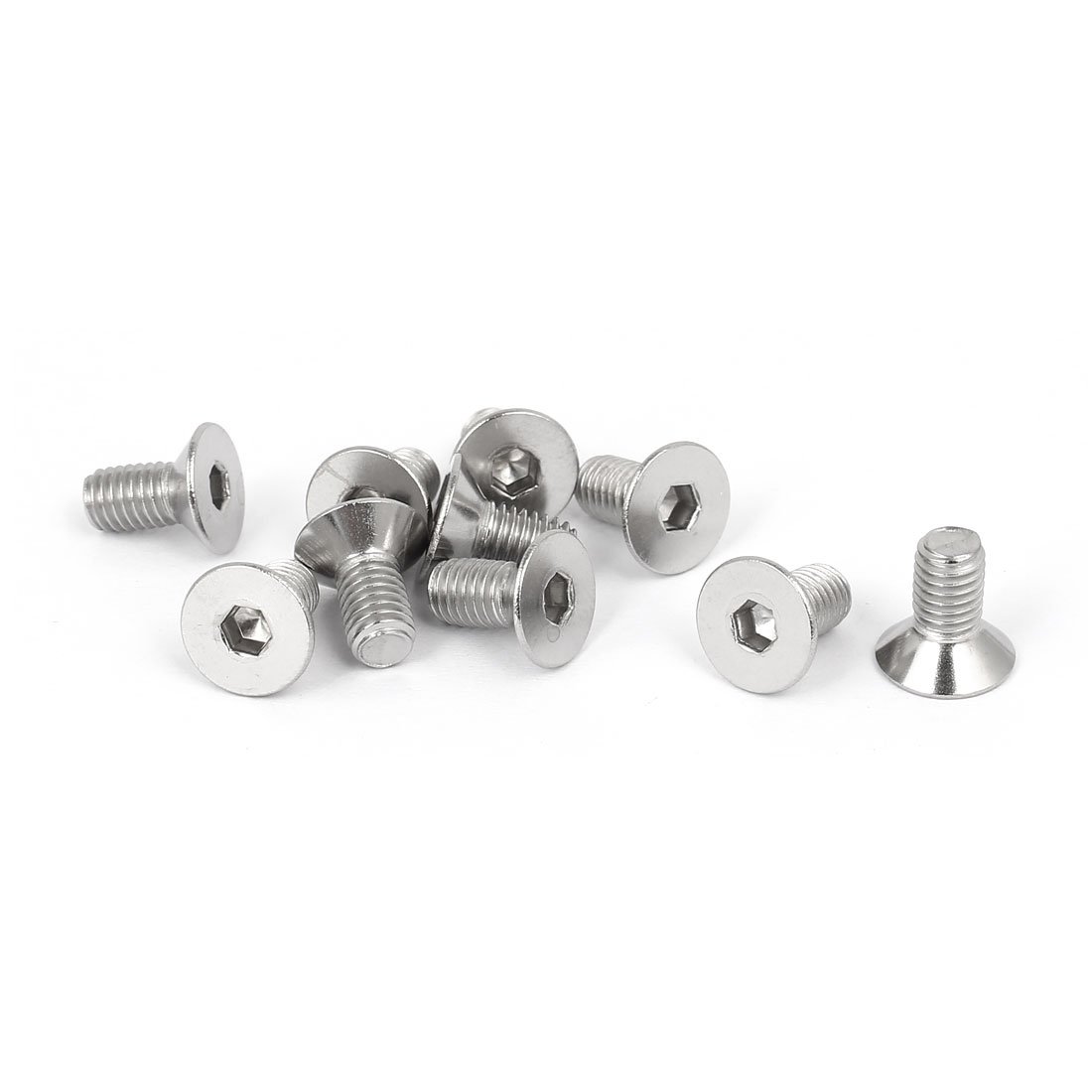 Sourcingmap M5x10mm 316 Stainless Steel Countersunk Flat Head Hex Socket Cap Screw 10pcs
