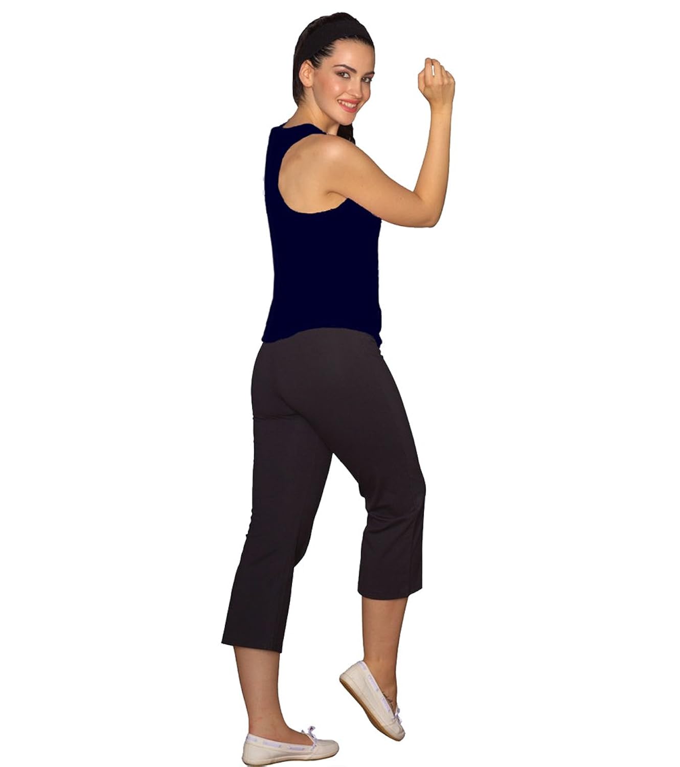 enamor women's cotton racer back t-shirt