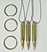 Set of Three Bullet Pendants, Dogtag Necklace, or Key Rings 223