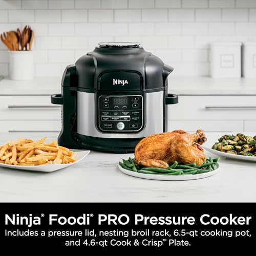 Ninja Foodi 10-in-1 Pressure Cooker & Air Fryer, 6.5 Quart - Stainless Steel Multi-Cooker with Precise Heating - Perfect Holiday Gift & Healthy Fast Cooking (OS300)