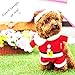 meihejia Small Dog Santa Costume with Hat Suit, Cat Christmas Costume Santa Claus Suit Xmas Costume - M