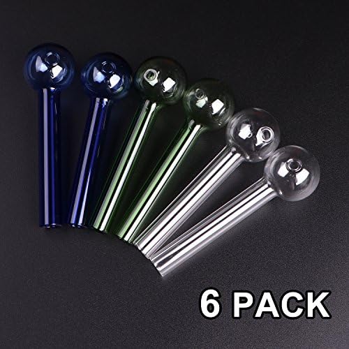 Giant Gate Glass Oil Burner, Mini Size 4 Inches Length Random Color 6PCS