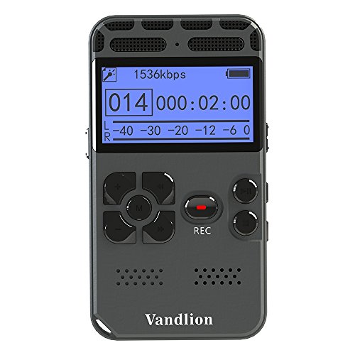 Digital Voice Recorder,Vandlion 8GB Sound Audio Recorder Dictaphone for Lectures Meetings, AGC Noise Reduction