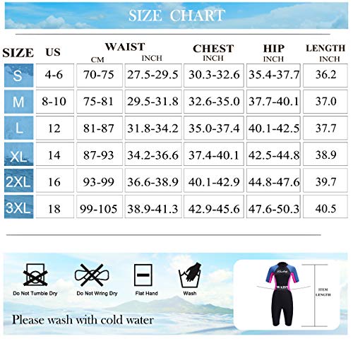 CtriLady-Wetsuit-Shorty-Wetsuit-for-Women-15mm-Neoprene-Short-Sleeve-Diving-Suits-with-Back-Zipper-UV-Protection-Full-Body-Swimwear-for-Swimming-Diving-Surfing-Kayaking-Snorkeling